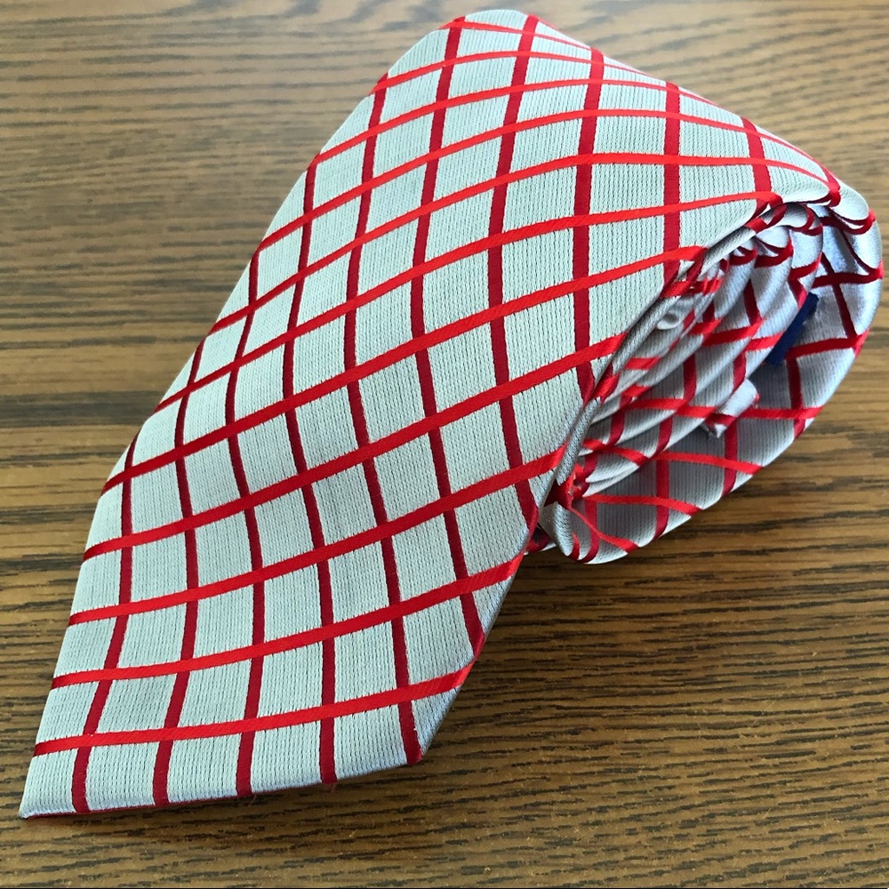 Versa Collezioni Silver Red Tie